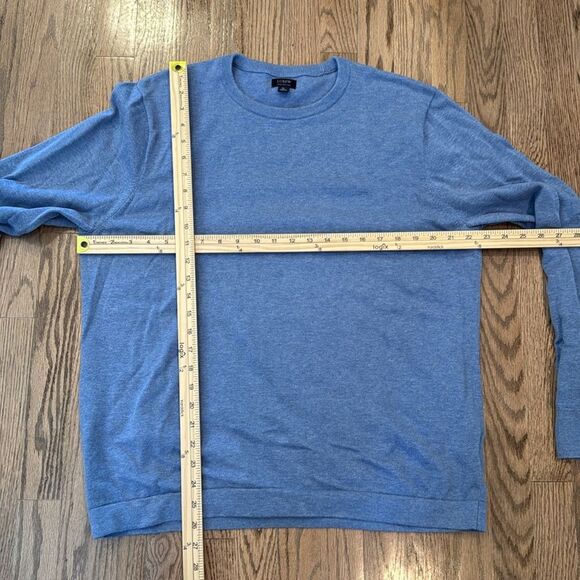 J. CREW CREW NECK MEN'S BLUE COTTON SWEATER XL - Picture 7 of 7
